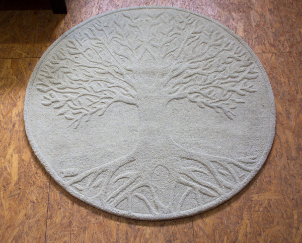 Baum des Lebens - Teppich naturfarben, rund Ø 120 cm