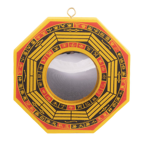 Feng Shui Bagua Spiegel, konvex zum Schutz und zur Abwehr gegen negative Energien