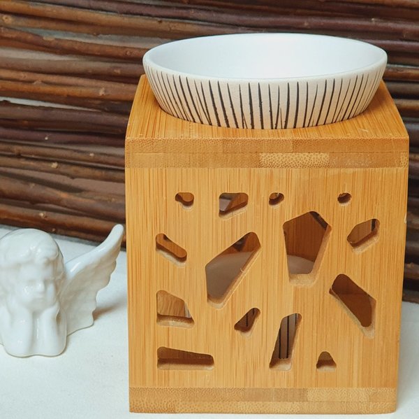 Elegante Aromalampe  Bambus / Keramik