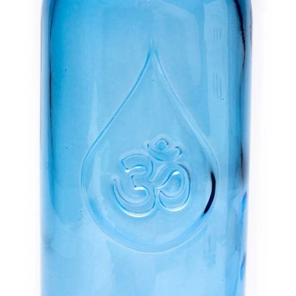 Trinkflasche OM 1,2 Liter mit dem Samen des Lebens aus 100 % recyceltem Glas; schwermetallfrei