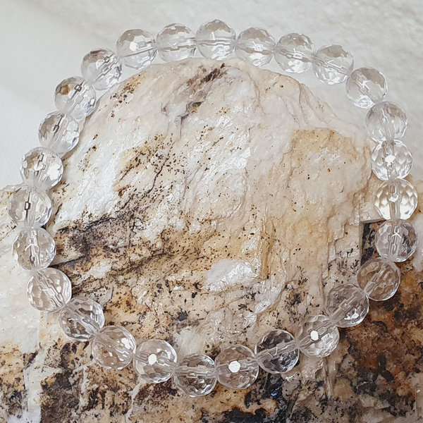 Heilstein Armbänder im Set - Morganit Beryll, Friedensachat & Bergkristall